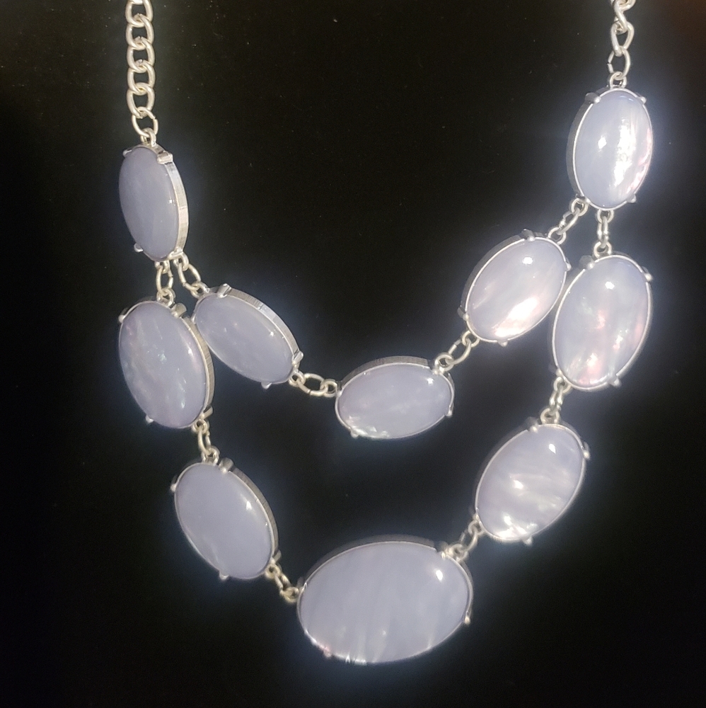 Blue necklace set with matching earrings